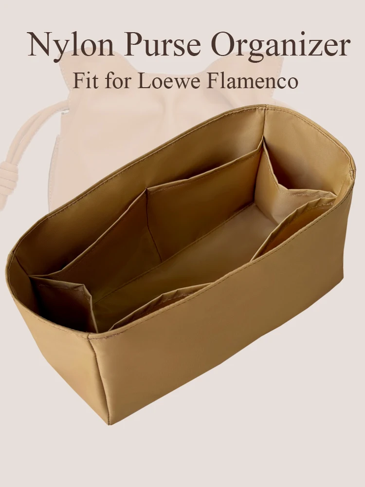 

Nylon Purse Organizer Insert for Loewe Flamenco Inside Bag Slim Inner Liner Storage Bag Multiple Pockets Bag In Bag Insert