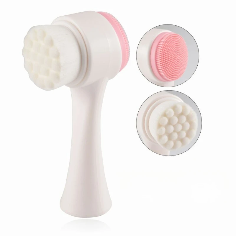 Face Cleaning Massage Brushes Face Wash Product Skin Care Tool Silicone 2-in-1 Facial Cleansing Brush Exfoliate Massage