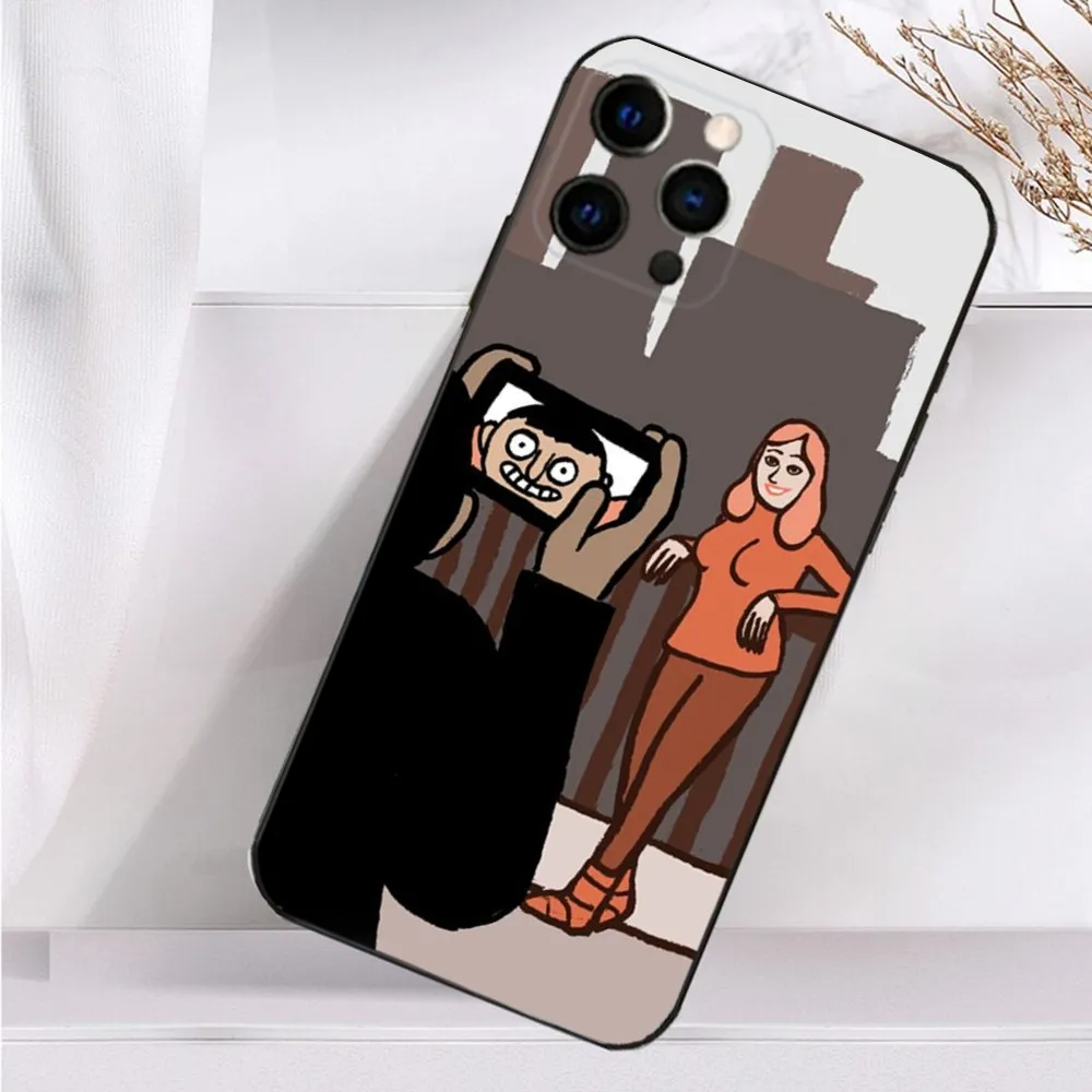 J-Jean Art Jullien Phone Case For iPhone 16,15,14,13,12,11 Plus,Pro Max,XS,X,XR,SE,Mini,8,7 Soft Silicone Black Cover