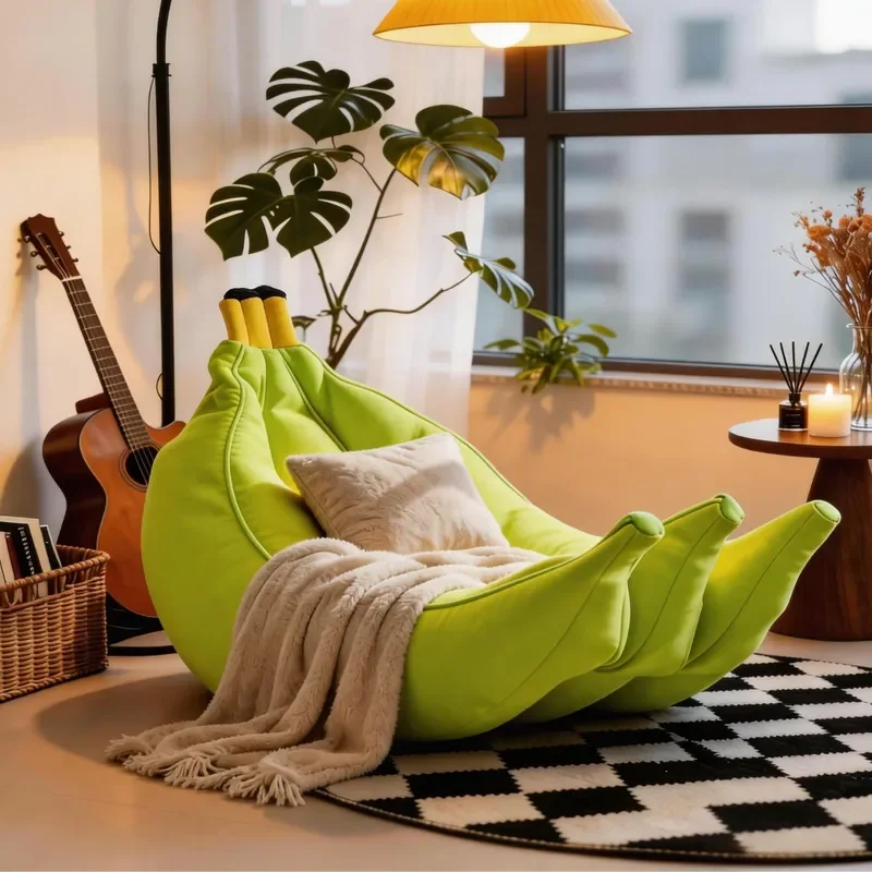 for Children Fun Shape Single Lazy Sofa Multi Area Whole House Suitable for Tatami Structure Lying and Sitting Dual Purpose