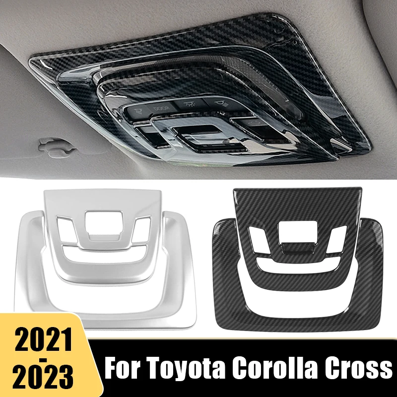 

For Toyota Corolla Cross XG10 2021 2022 2023 Hybrid ABS Car Front Reading Light Cover Trim Roof Lamp Frame Stickers Accessories