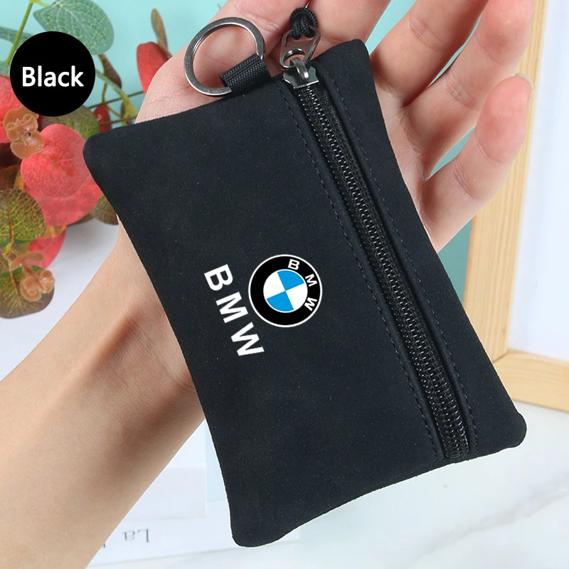 Bolsa de almacenamiento pequeña con cremallera para llaves de coche, de gamuza, para BMW Serie 1, 3, 5, 7, X1, X2, X3, X4, X5, F10, F15, F20, F30, F18, F25, M3, M4, E34, M5, E30, E36, E39