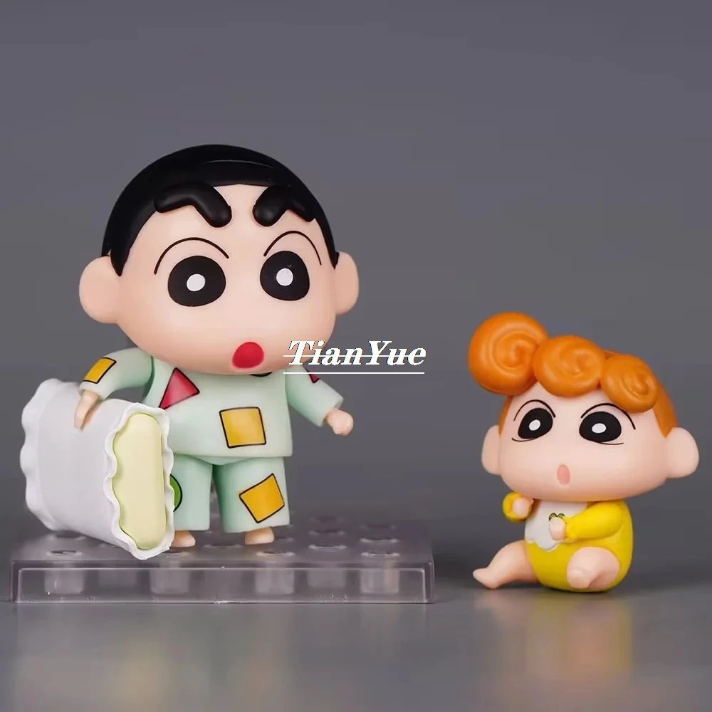 Anime cute Shinnosuke Nohara Pajama version and Himawari 1565 Christmas Gift Birthday gift Figure toy for children 10cm