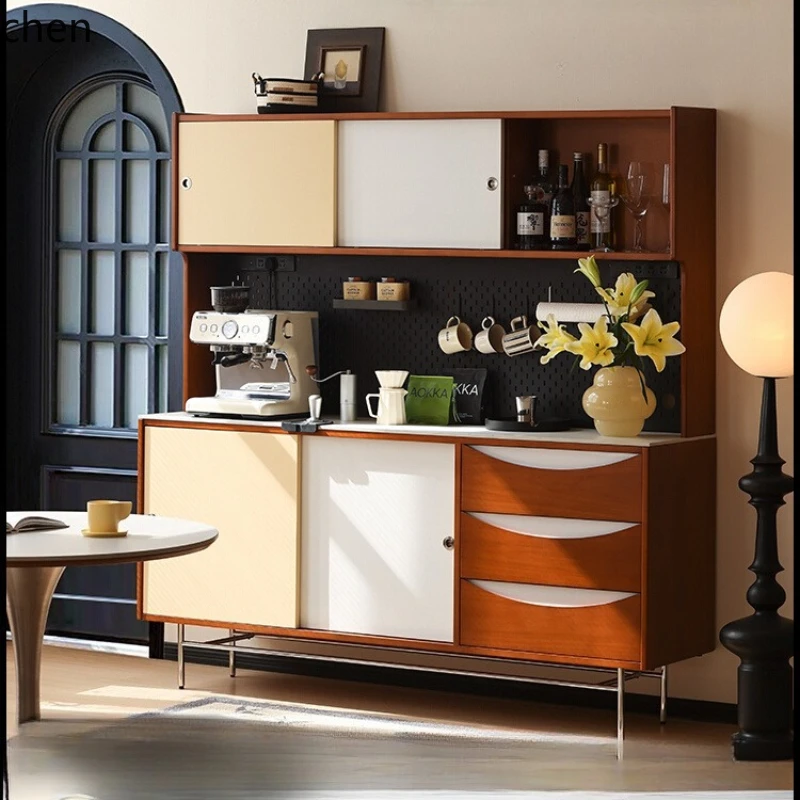 

HTT solid wood dining side cabinet integrated retro locker against the wall restaurant cabinet simple home