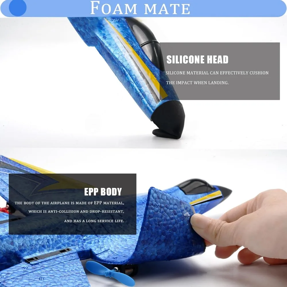 Brinquedos de avião RC para adolescentes: planador de espuma de 2 canais e jato de caça para maiores de 14 anos