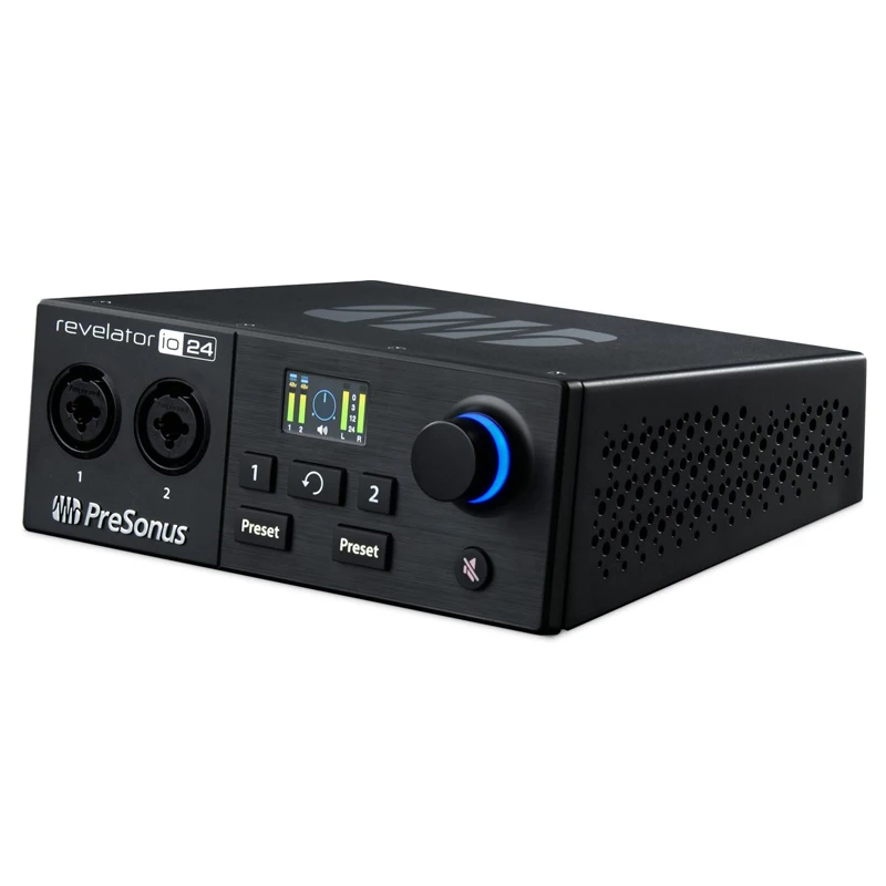 Interfaz de audio Presonus Revelator io24, tarjeta de sonido USB, controlador de grabación en vivo para transmisión, podcast y grabación