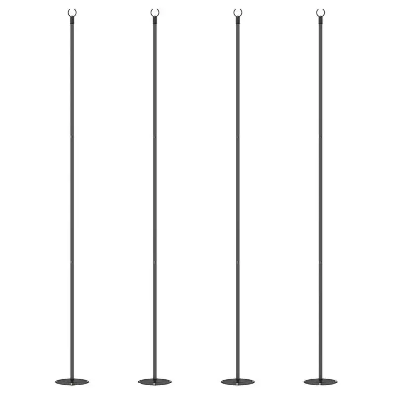 

Outsunny 4 Pack of 8' String Light Poles, Steel Hanging Lighting Stand for Patio, Backyard, Deck, Wedding, Party, Black