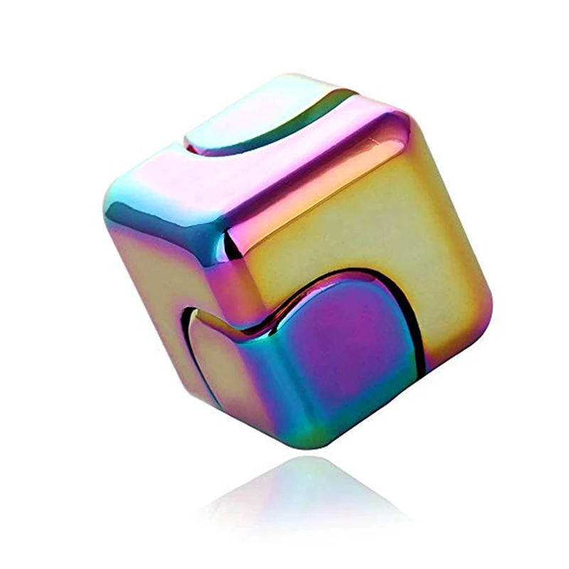 Square Fidget Spinner Toys Colorful Rotating Fingertip Gyroscope Anxiety Stress Relief Toys Valentine Easter Gifts for Boys Kids