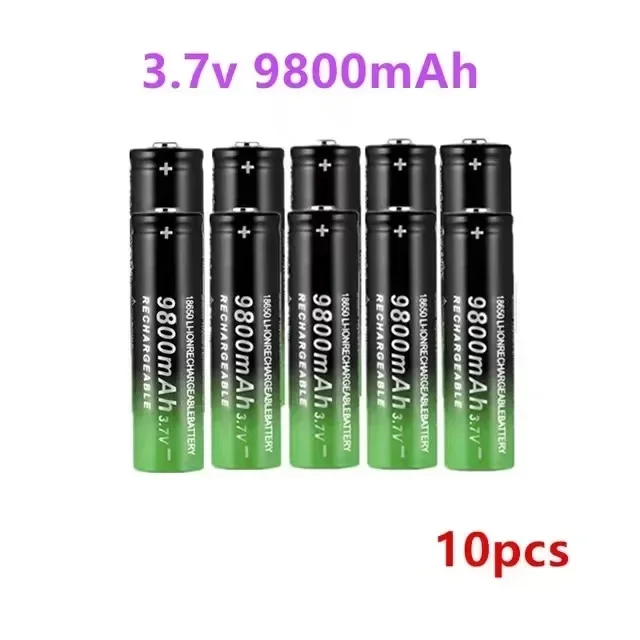 18650 리튬 이온 배터리, LED 손전등 또는 전자 기기용 충전식 배터리, 9800mAh, 3.7V, 신제품