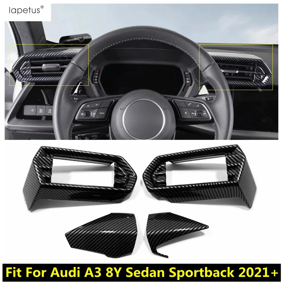 

Dashboard AC Air Conditioning Vent Outlet Cover Trim For Audi A3 8Y Sedan Sportback 2021 - 2024 Carbon Fiber Interior Accessory