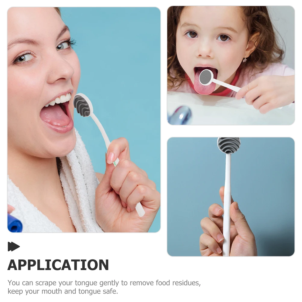

5 Pcs Black Silicone Tongue Cleaner Scraping Tool Breath Freshener for Adults Daily al Care Household Use Portable Durability