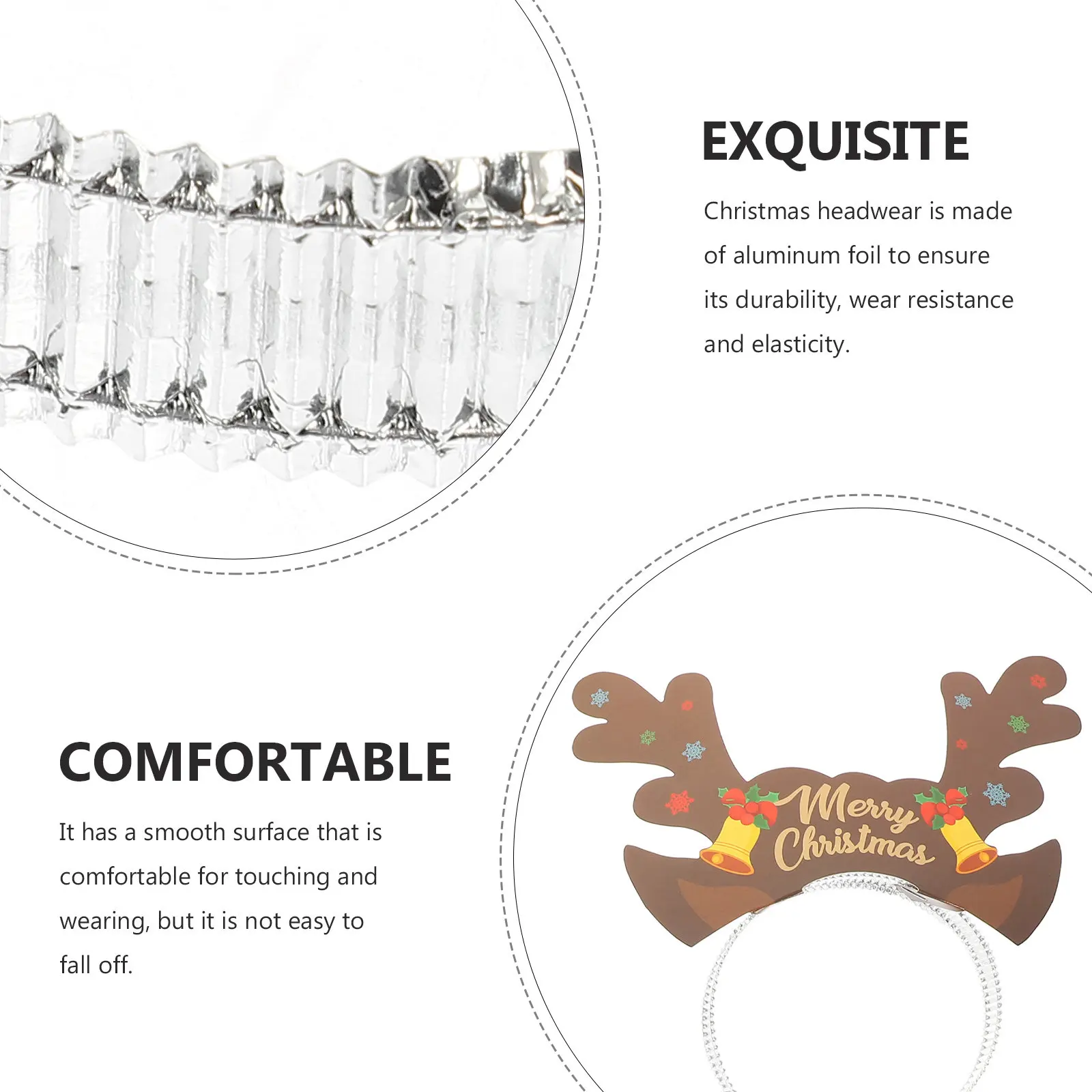 9Pcs Christmas Reindeer Antler Headband Antler Hair Clasp Xmas Hair Hoop Festive Party Cosplay Accessory Comfortable Secure Fit