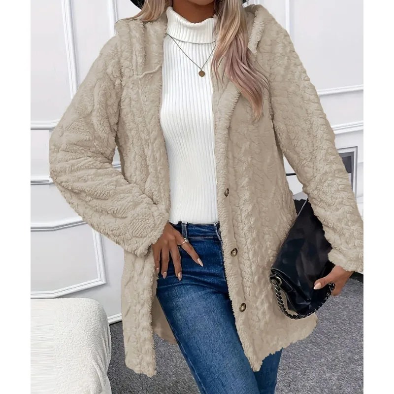 

New Fashion Plush Fur Long Women Coats Jackets Casual Loose Outerwear Autumn Winter Woman Tops Cardigan Clothes