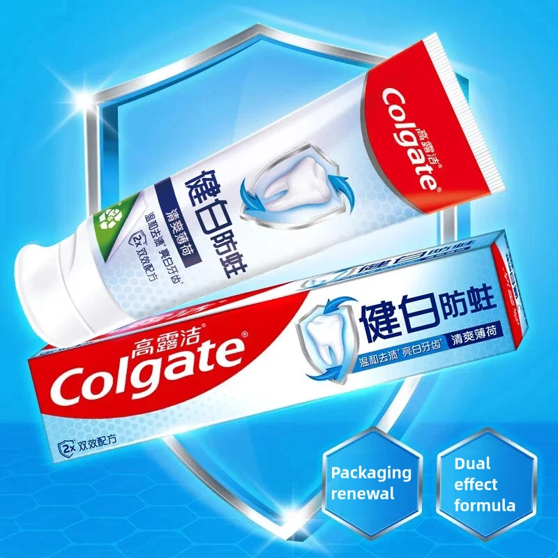 Colgate Health White Anti Bore Toothpaste for Cleaning, Fixing Teeth, Removing Stains, Peppermint, Refreshing Breath