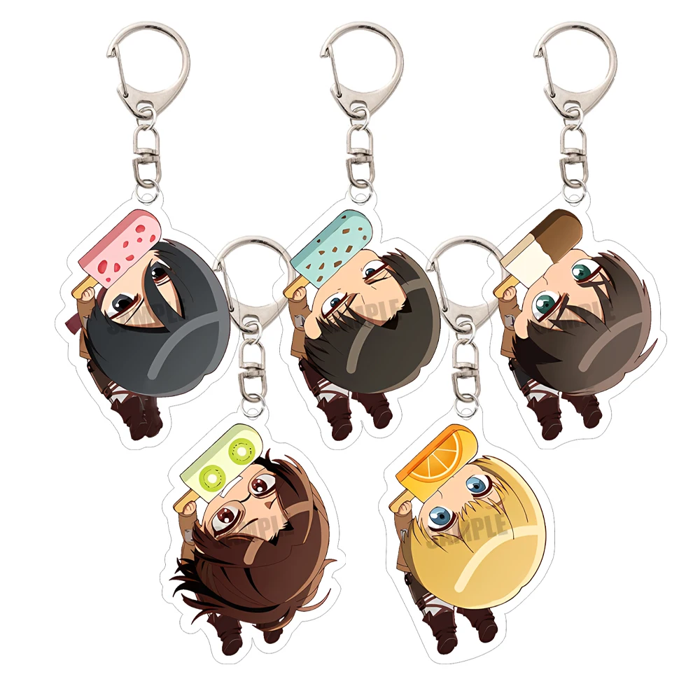 Angriff auf Titan Anime Cartoon Schlüsselanhänger Niedliche Puppe Schlüsselanhänger Tasche Zubehör Anhänger Fans Dekoration Schlüsselanhänger Schmuck Kinder Geschenke