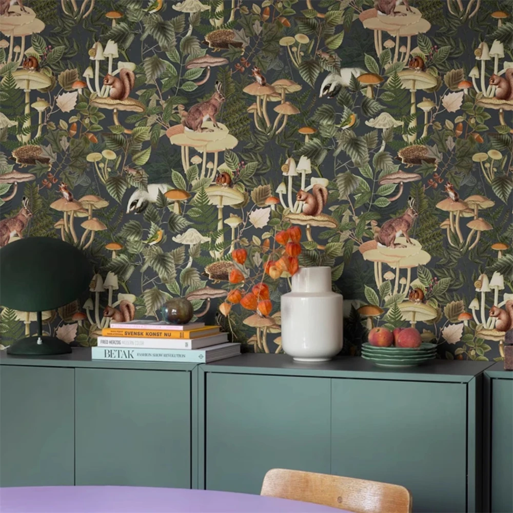 

custom Medieval Rabbit Squirrel wallpaper children's room mural American animal wall paper 3D jungle background homestay bedroom