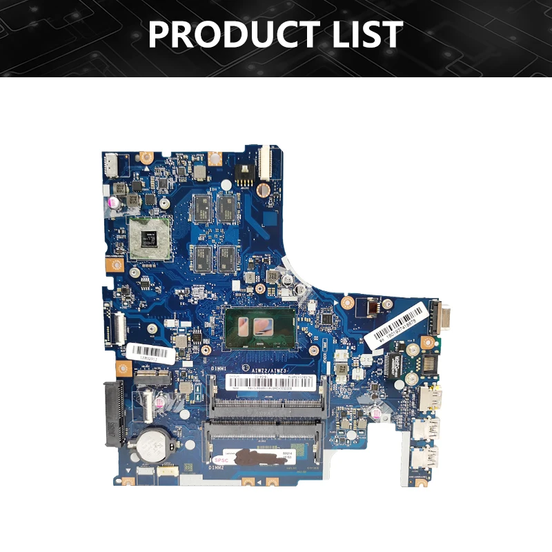 LA-C851P For Lenovo 500-15ISK Laptop Motherboard With CPU i3 i5 i7 6th Gen R7 M360 V2G AIWZ2/ZIWZ3 100% Tested