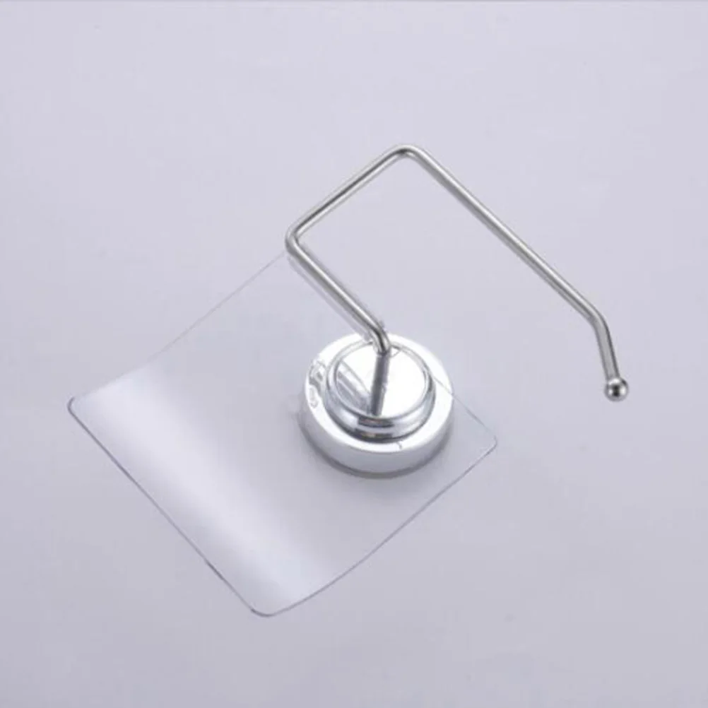 

Stainless Steel Paper Roll Holder Strong Vacuum Suction Upturned Tail Wall Mounted Toilet Paper Rack No Drilling Easy Install