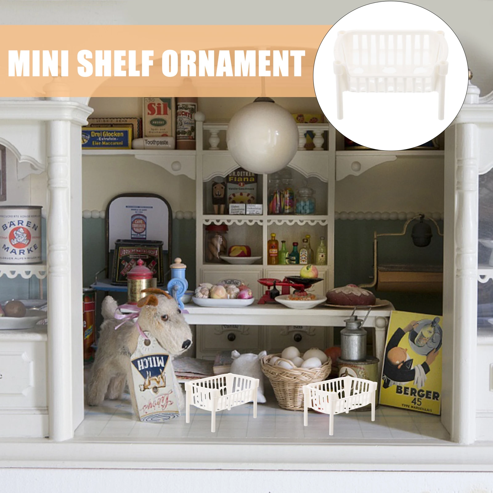 

10Pcs Mini House Shelf Miniature Furniture Durable Lightweight Display Stand for Mini Flowers Potted Plants Accessories