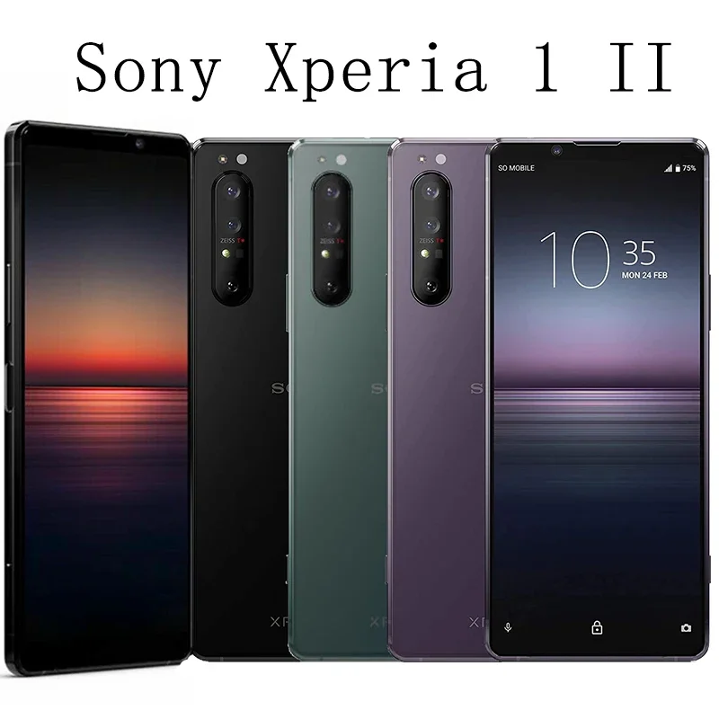 

Unlocked Original Sony Xperia 1 II 1ii 5G Mobile Phone 6.5'' 8GB+128GB/256GB 12MP*3+8MP Sony xperia CellPhone Octa-Core Phone