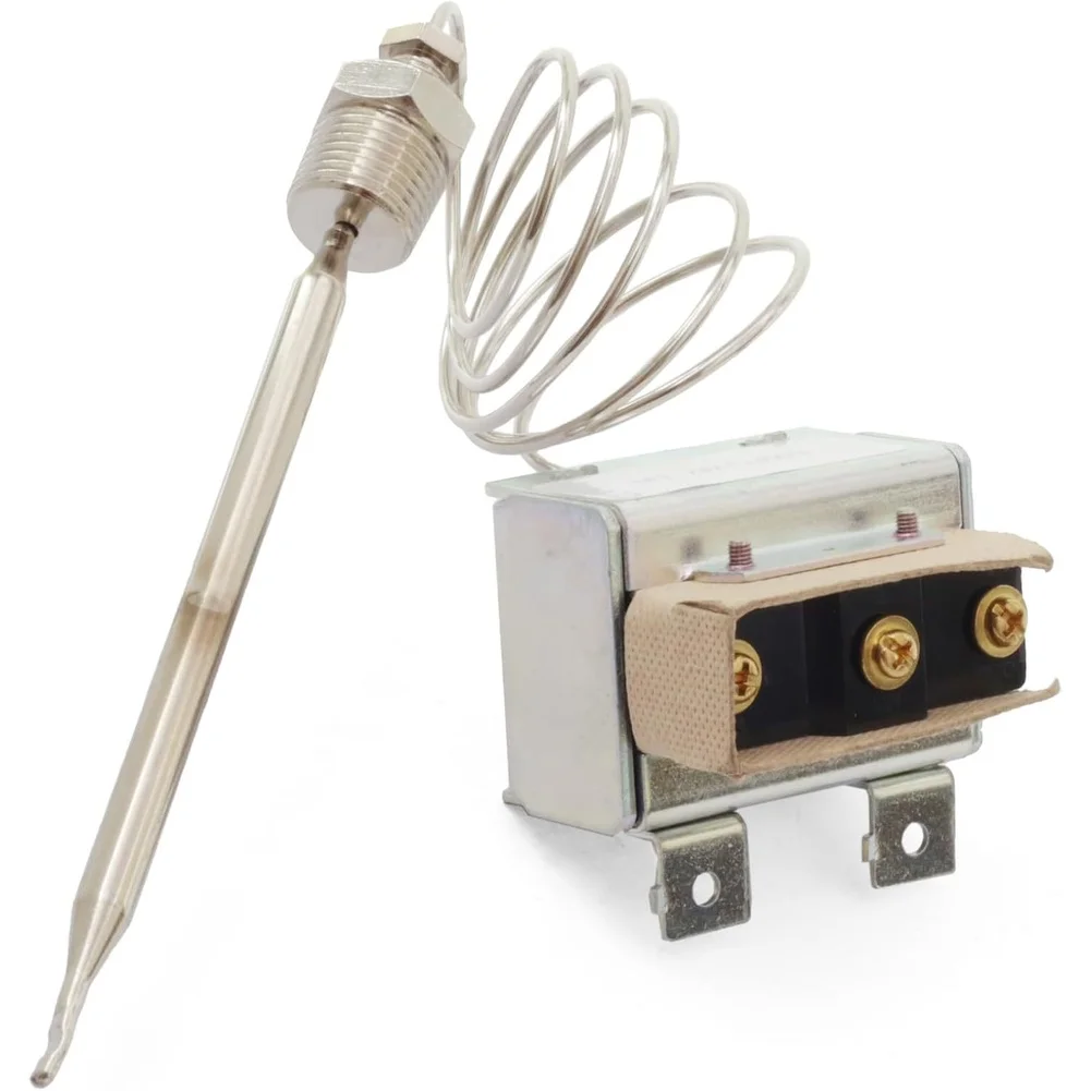 Limit Switch 1177 for Deep Fryer Safety Control Nickel Plated Capillary Tube Silver Bulb Sensor 3/8 inch For mpt Fitting