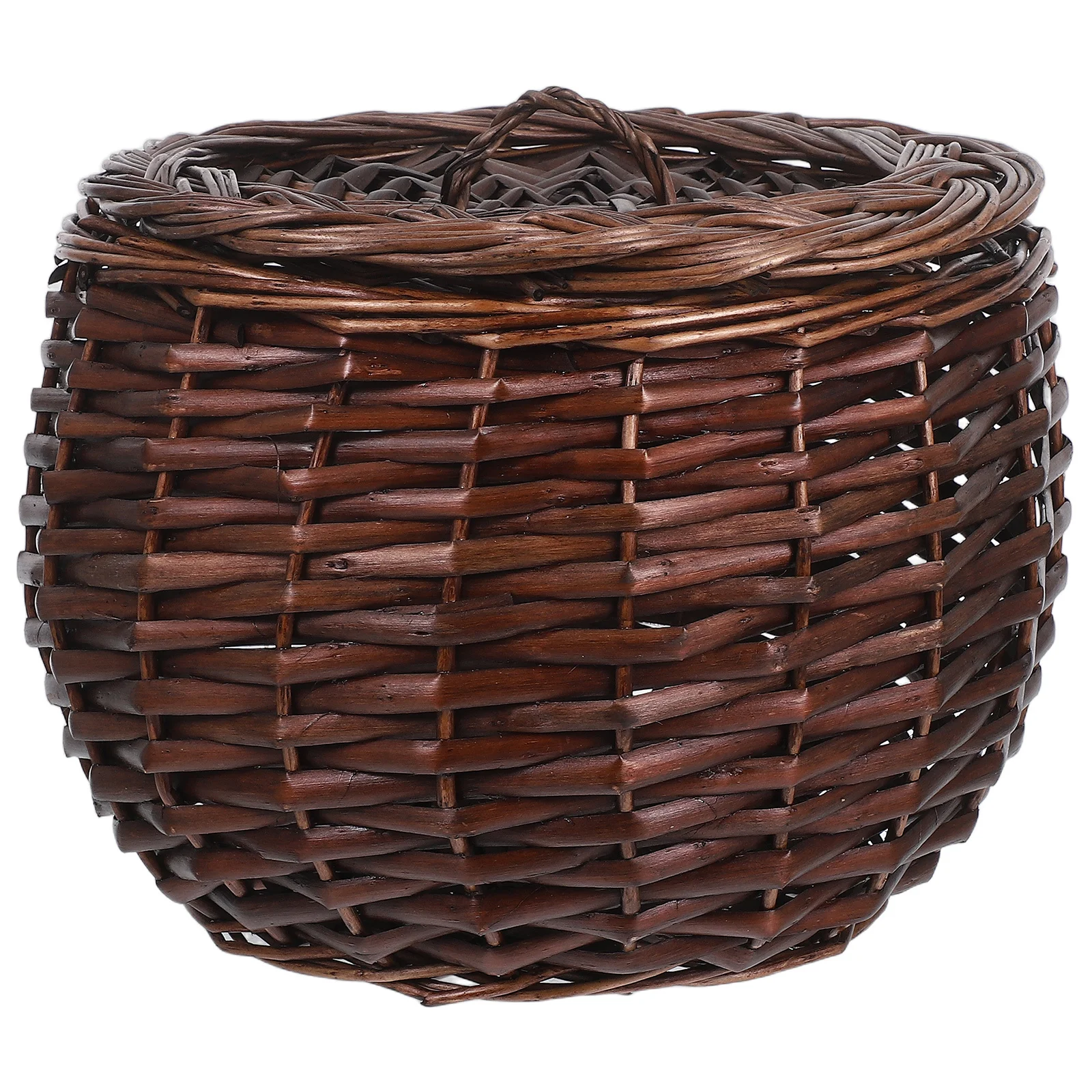 

Wicker Storage Basket With Lid Rustic Farmhouse Style For Kitchen Organizing Potatoes Onions Fruits Vegetables Egg Holder