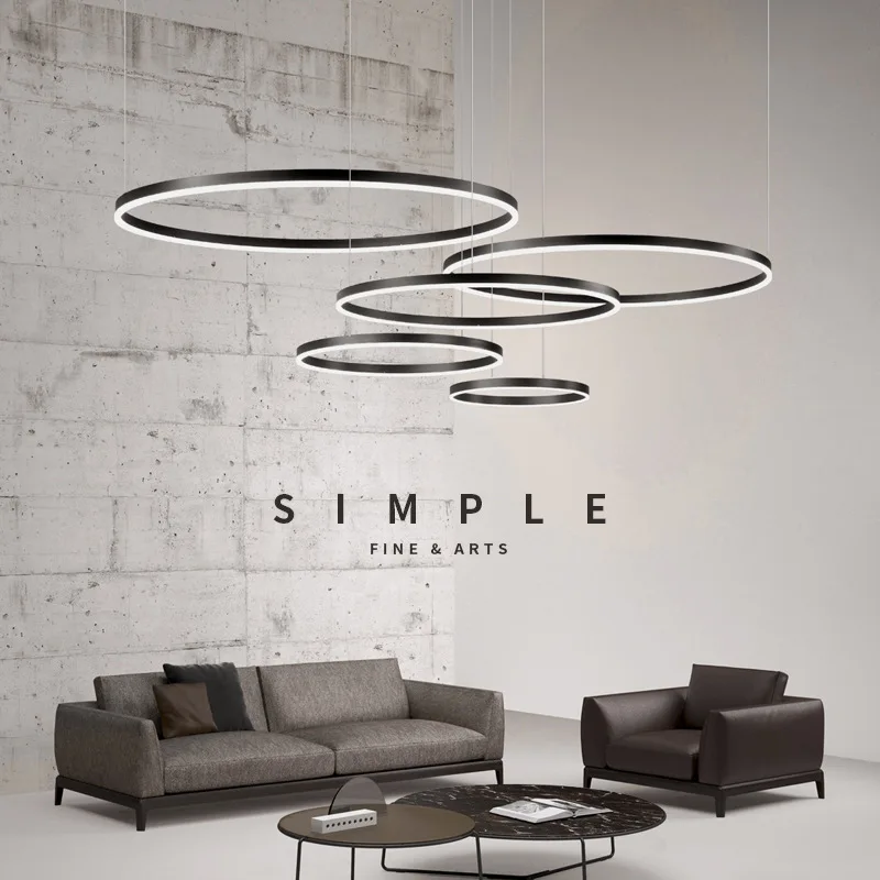 

Современная светодиодная потолочная люстра. Круглый подвесной светильник. Подходит для ресторанов, спален и вилл. Крытый домашний светильник.