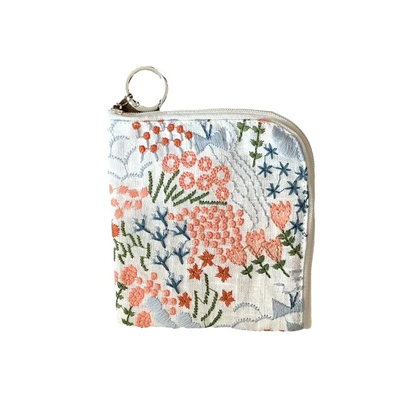 Women's Coin Purses Cotton Linen Embroidery Japanese Harajuku Fashionable Wallets Lipstick Headphones Mini Storage Bags For Girl