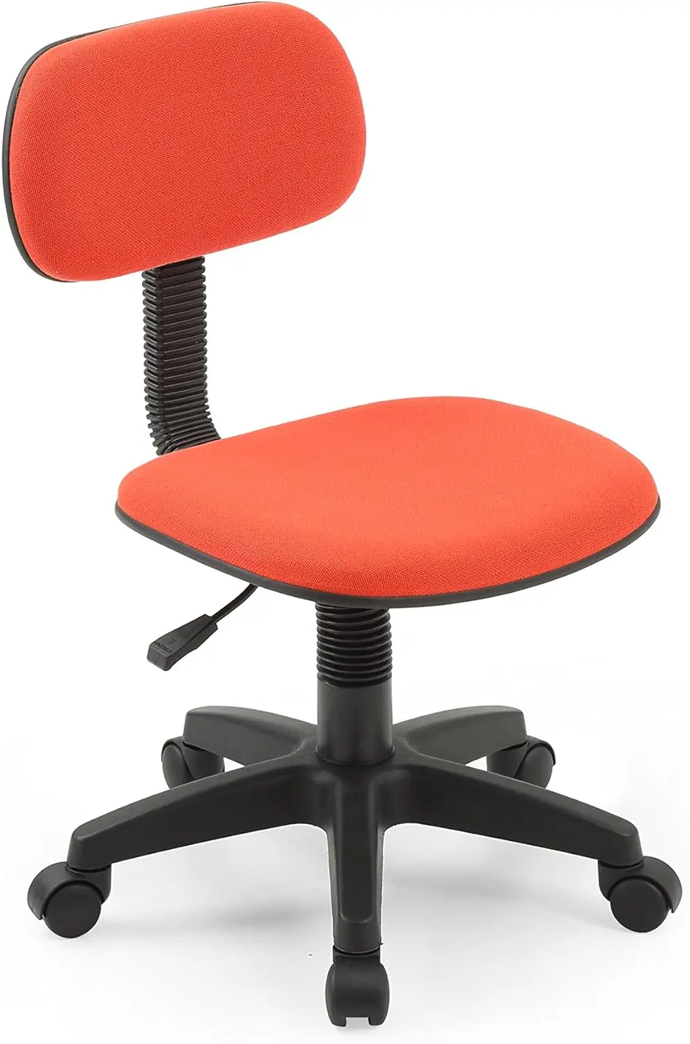 

Armless, Low-Back, Adjustable Height, Swiveling Task Chair with Padded Back and Seat in Red