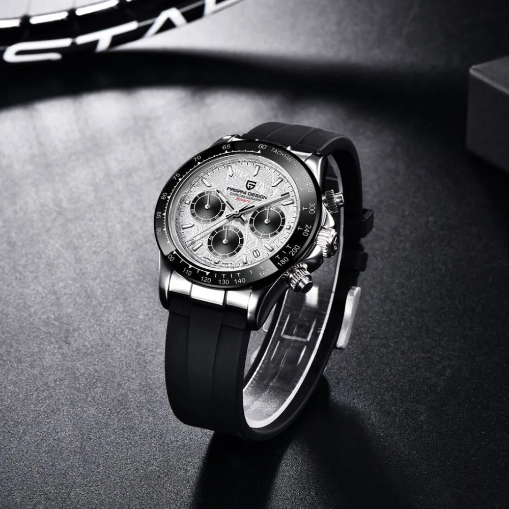 Original New PAGANI DESIGN PD-1664 / PD-1644 Japan VK63 Movt Quartz Wristwatches Sapphire Waterproof Chronograph Reloj Hombre