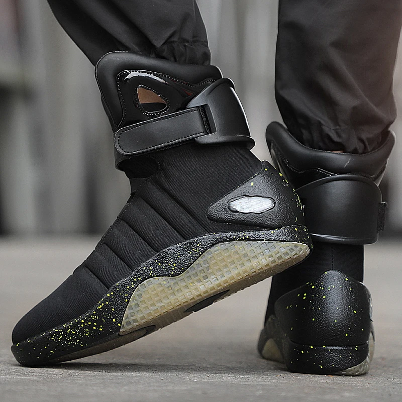 Men Fashion Air Motorcycle Boots Led Mag Shoes Light Up Sneakers Usb Recharging Shoes Back To The Future shoes Size36-47