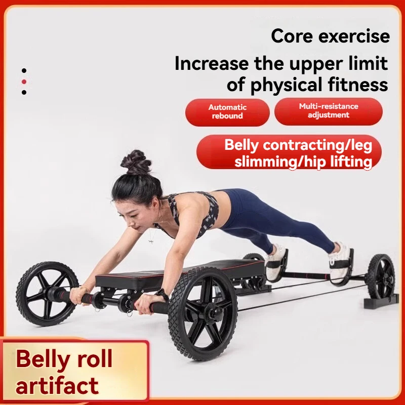 Abdominal Wheels Automatically Rebound. Men and Women Exercise Abdominal Muscles and Artifacts To Roll Their Bellies