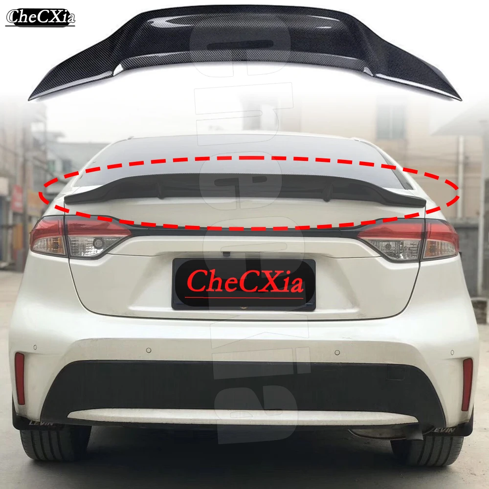 

For Toyota Levin2019-2024 Modified ABS Material Rear Spoiler Spoiler Carbon Fiber Look Rear Spare Case Trim