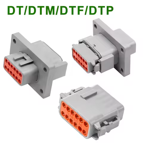 Deutsch-type Sealed Plug DTM/DTP Waterproof Wire Automotive Connector DT Flange Connector DT06-2S DT04-2P DT06-3S DT04-3P