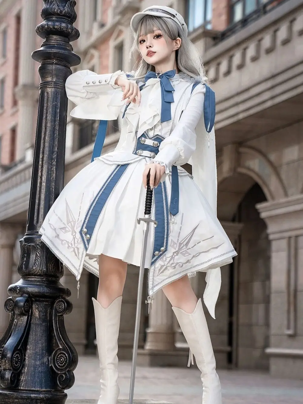 

[Starry Knight]Jiang Jiang Genuine Lolita Knight Top Half Skirt Coswear Lolita Set