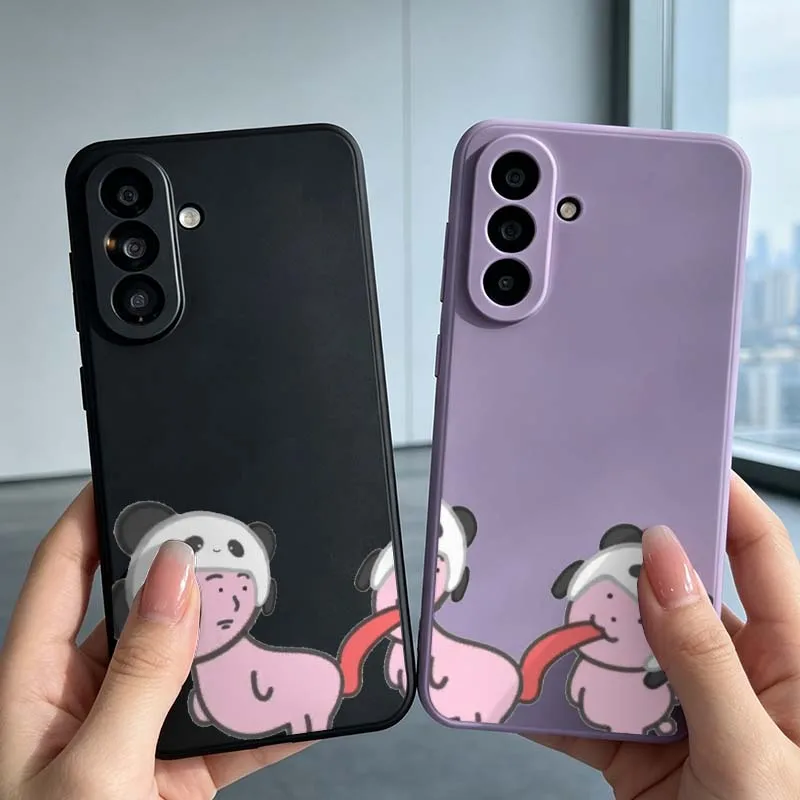 Cartoon Pink Panda Figure For Samsung Galaxy A15 A14 A13 A12 A11 A10S A10 A06 A05 A05S A04 A04S A04E A03 Liquid Phone case Cover
