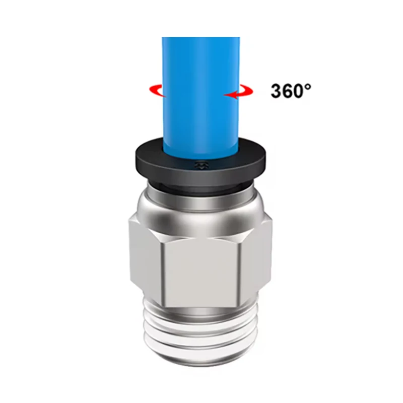 1-50 ชิ้น/ล็อต PC PNEUMATIC Air Connector FITTING PC 4/6/8/10/12/16 มม.1/8 1/4 3/8 1/2 พลาสติกสีดําอุปกรณ์ท่อ