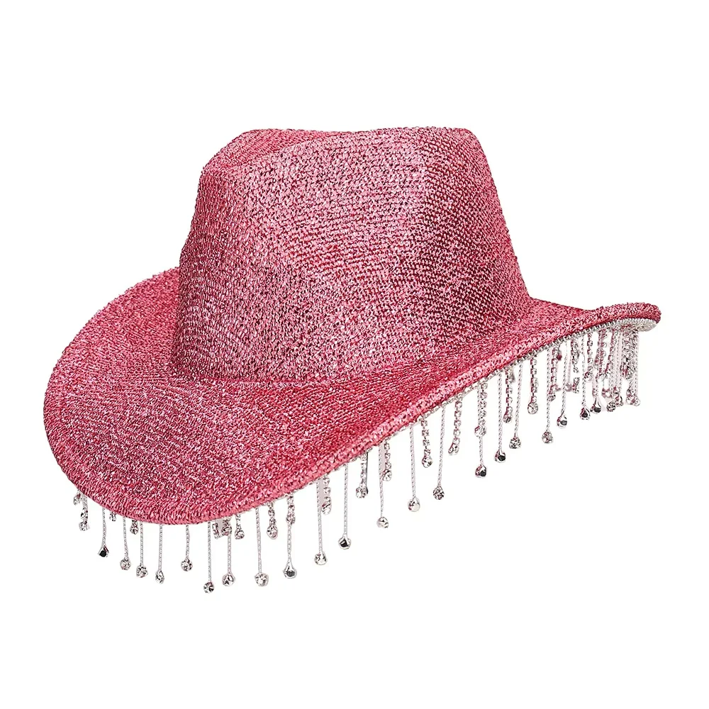 

Rhinestone Cowboy Hat Luxury Top Hat for Women Men Party Festival Accessories Country Music Concert Cowgirl Headwear