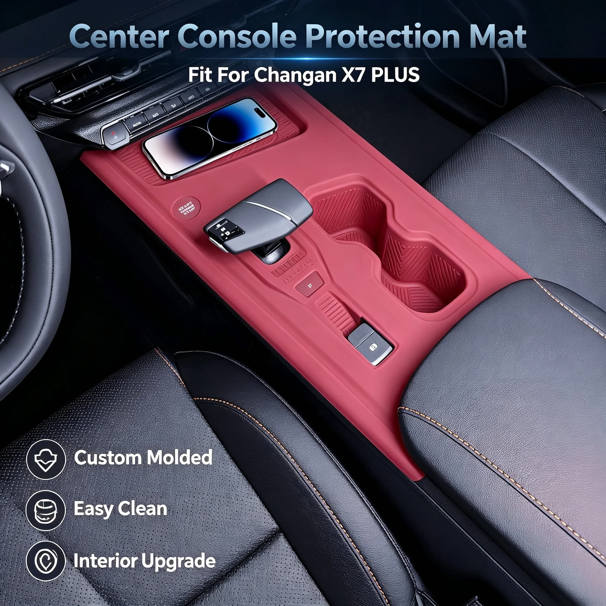 Car Interior Silicone Pad For Changan X7 PLUS Cup Holder Liner Non-Slip Drink Coaster Protector