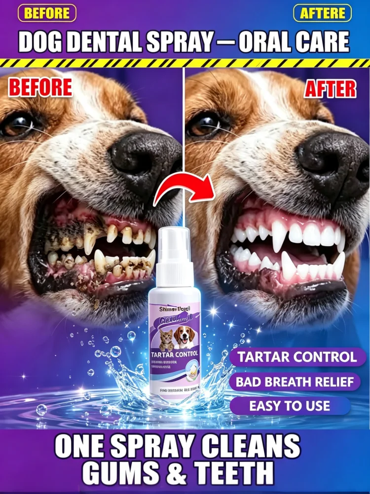 Pets Oral Hygiene Cleaning SPRAY 30ml Dog & Cat Daily Use Eliminate Tartar Plaque Bacteria Refresh Breath Gentle Sterilizing