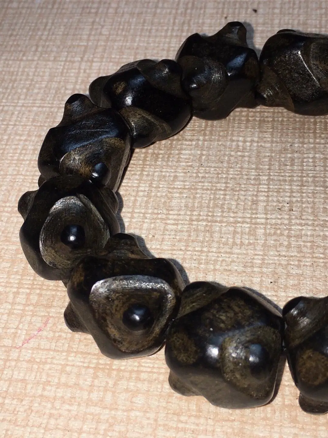 Vintage Collectible Agarwood Beaded Bracelet Antique Rosewood Gift Box Oriental Chinese Retro Wooden Prayer Beads Bracelet Premi