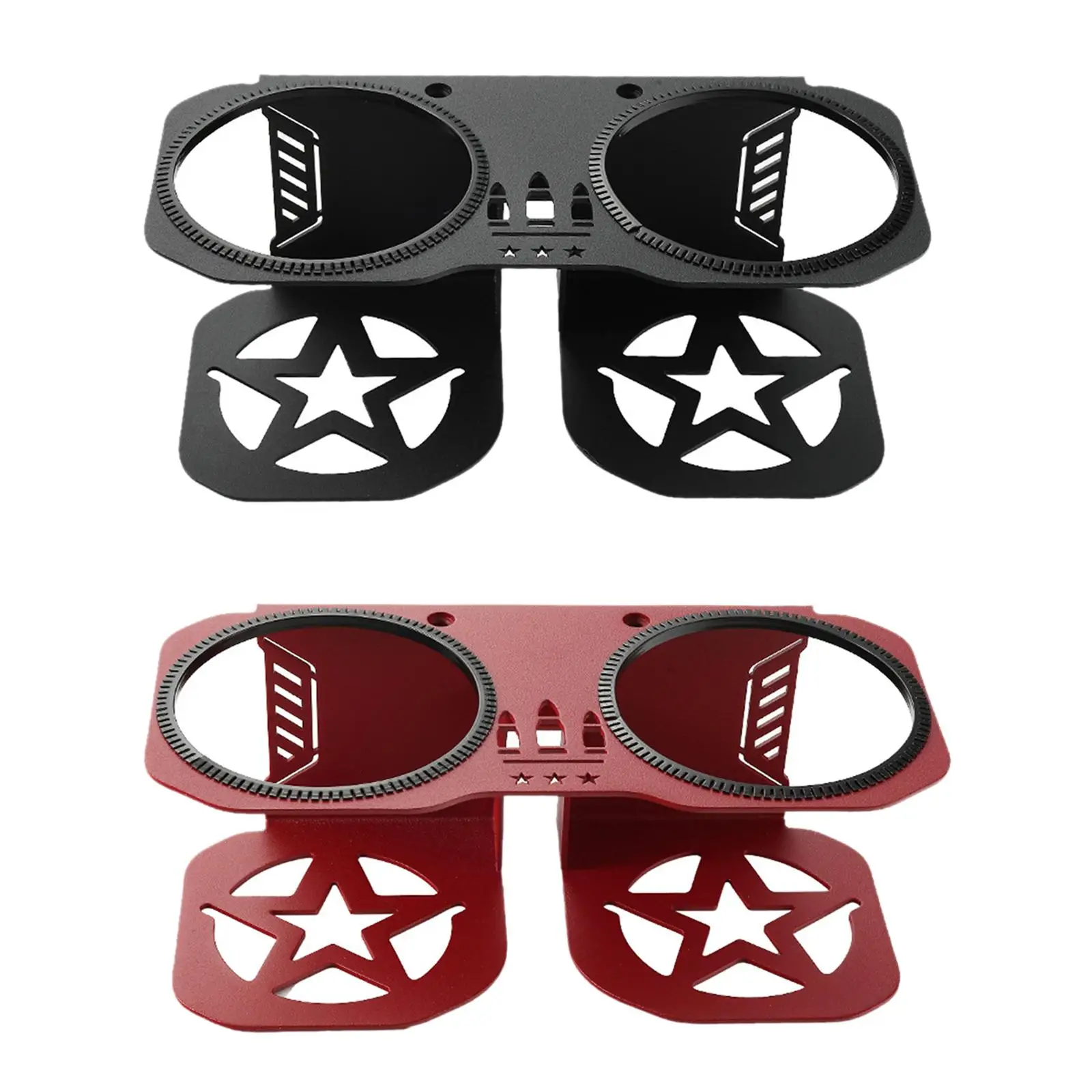 

Steel Grab Bar Cup Holder Double Beverage Mount Adjustable Multi Cup Holder for RZR XP