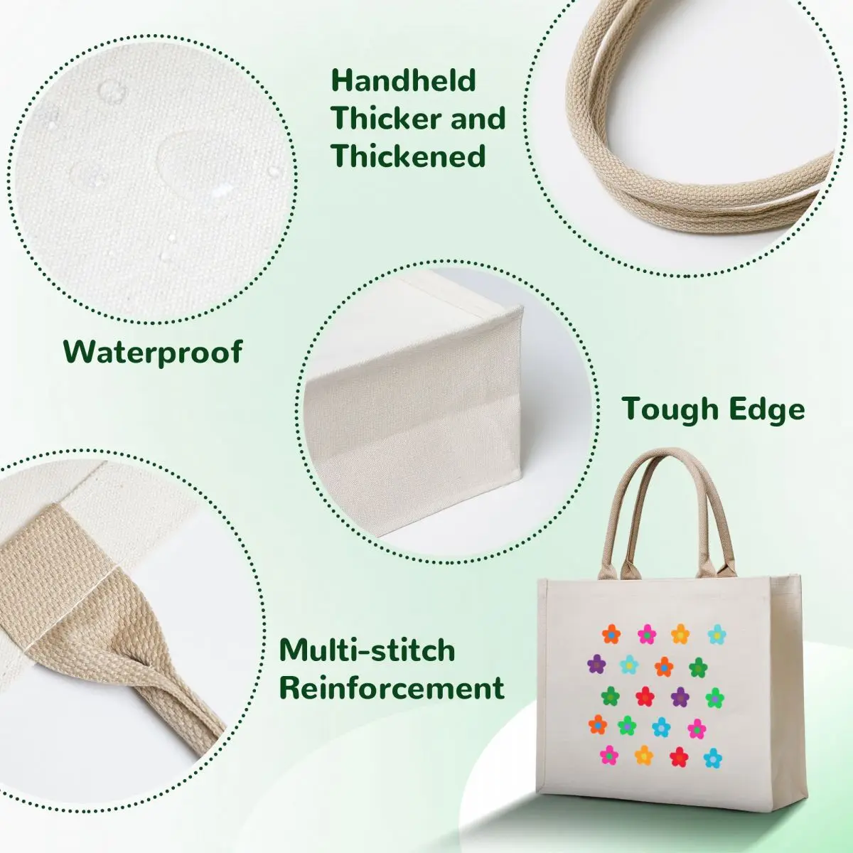 colorful flowers pack Tote Bag Canvas bag for women canvas tote woman shopping bag ecological bags