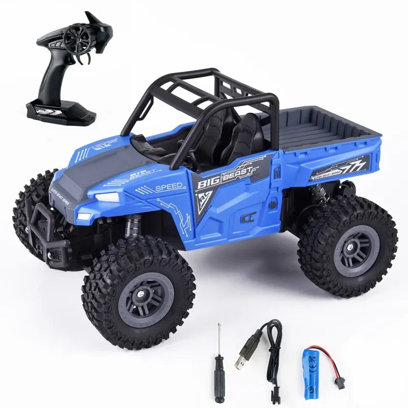 KYAMRC 1:18 RC Car with LED Light 2.4G 2WD 15KM/H High Speed Off-Road Climbing Remote Control Car birthday Toy Gifts for Kids