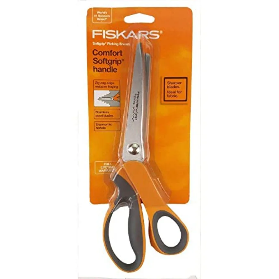 

8" Softgrip Pinking ScissorsOrange 9.5" long