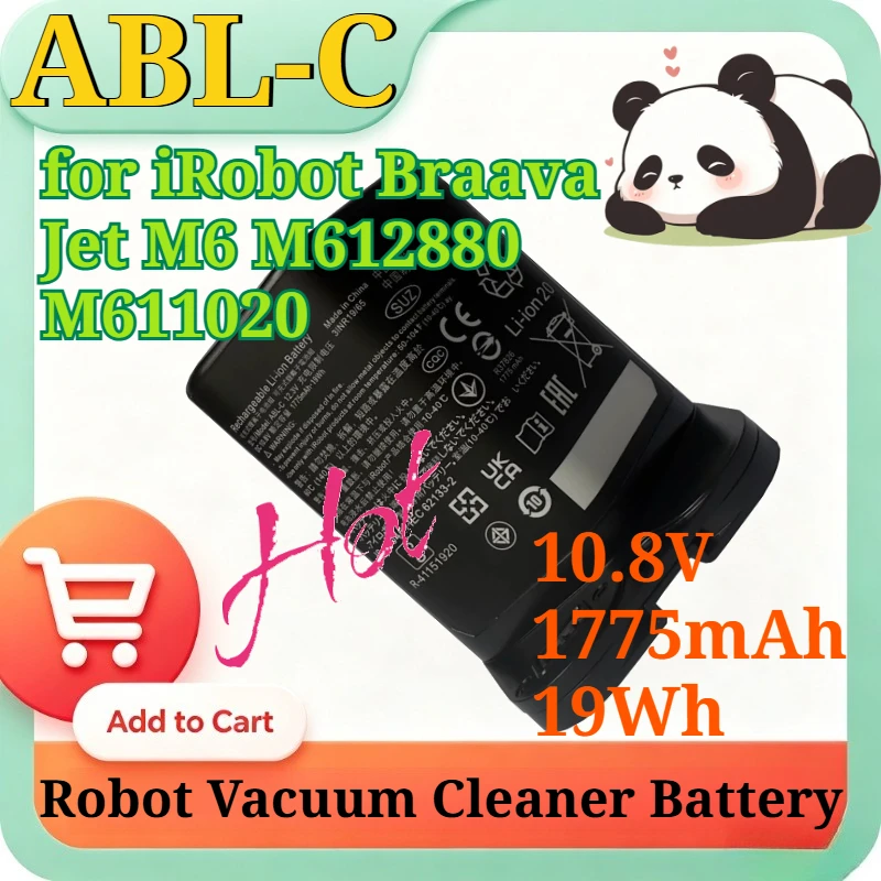 

ABL-C 10.8V 1775mAh 19Wh Li-ion Replacement Battery for IRobot Braava Jet M6 M612880 M611020 Robot Vacuum Cleaner Battery High