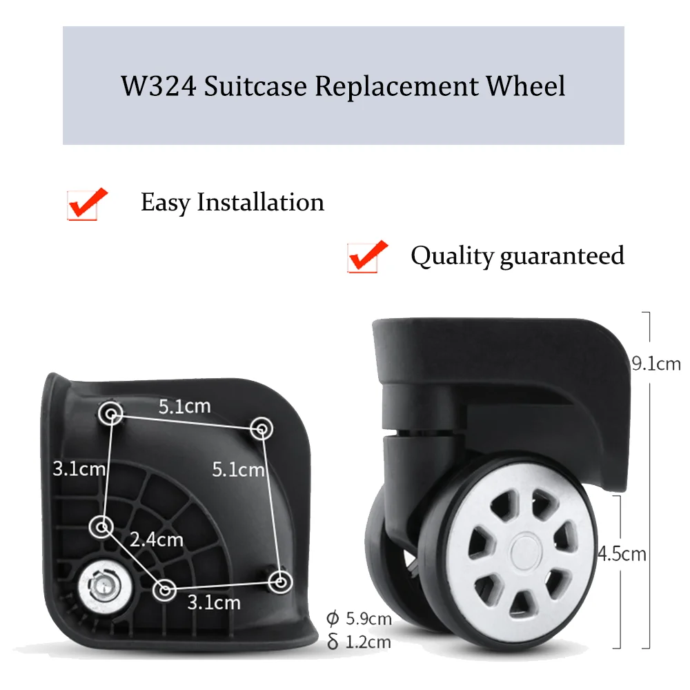 

Suitable For W324 Non-slip shock Absorbing Durable Long Lasting Wheels For Trolley Case Rugged secure Repair Replacement