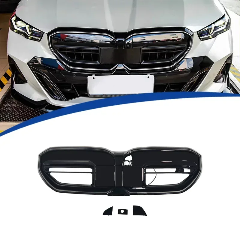 Kidney Grille Led Light Racing Grill Luminous Grilles ABS Gloss Black Body Kit 2024 To Up For BMW 5 Series I5 G60 M60 M5 Style