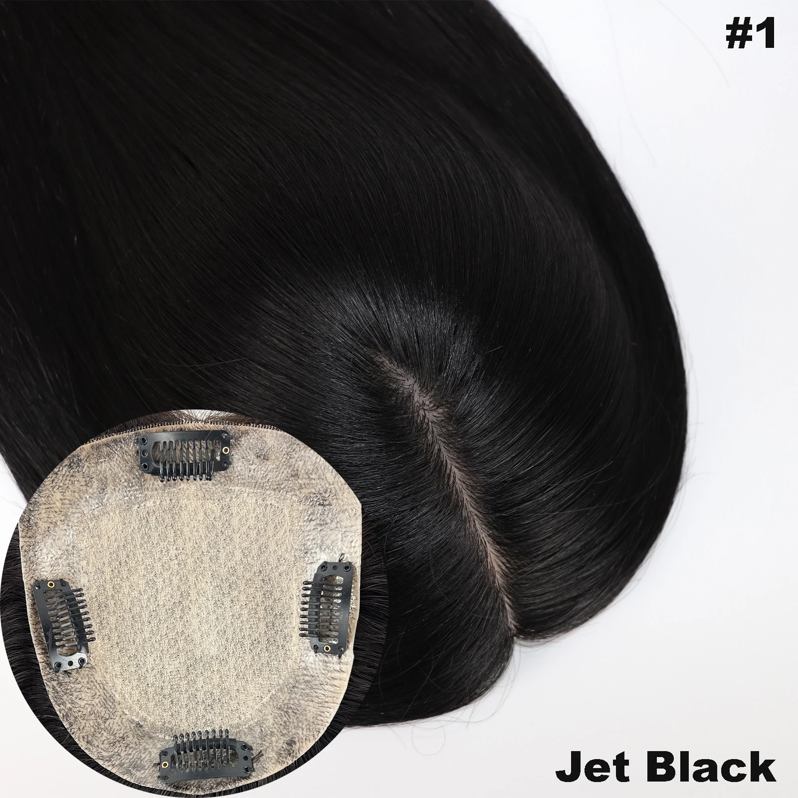 150% Dichtheid Zijden Basis Topper met PU Rond Dubbelgetrokken Echt Remy Menselijk Haar Toupetje voor Vrouwen 6x6" Zijden Top Haarstukjes