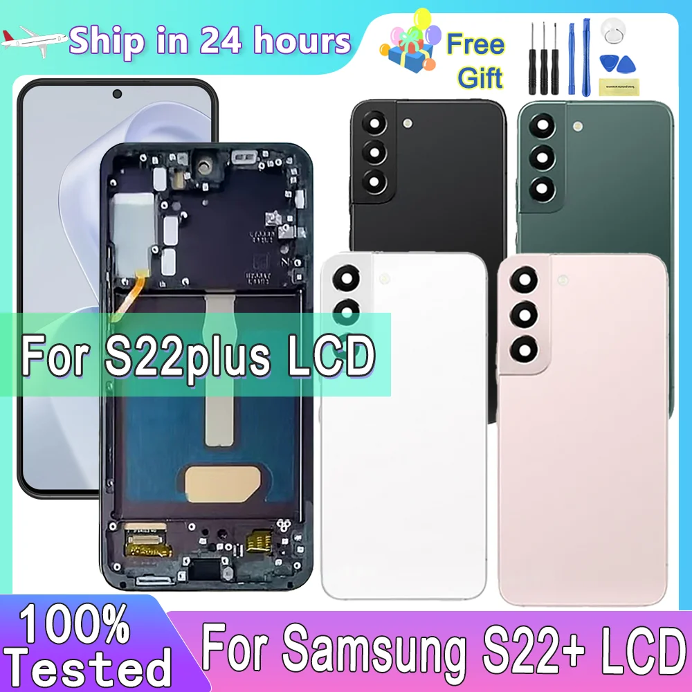 6.6“ Tested For Samsung Galaxy S22 Plus LCD Touch Screen Assembly For Samsung S22+ 5G S906B S906U S906W S906N Screen Display